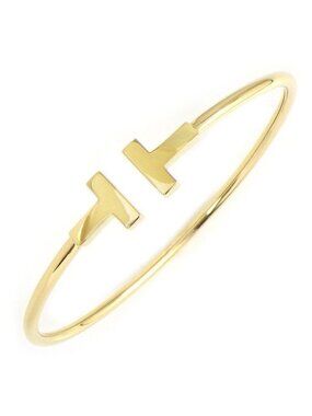 Tiffany & Co Bangle T Wire 18k Yellow Gold Bracelet